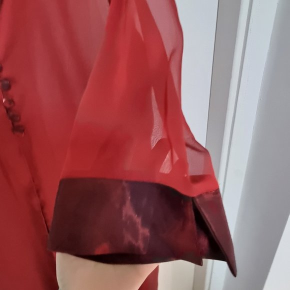 VINTAGE 90s' red sheer cover up - Picture 5 of 8